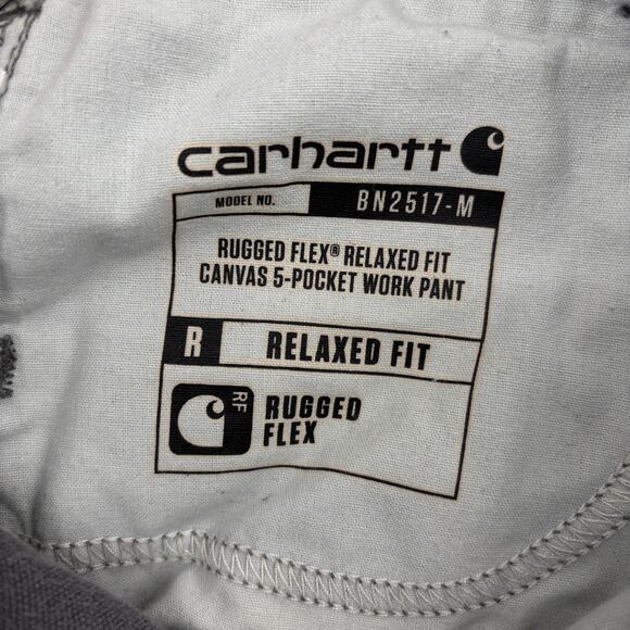 Carhartt Jeans Mens Size 30 Gray Rugged Flex Canvas 5 Pocket Work Pant Relaxed - Picture 4 of 13